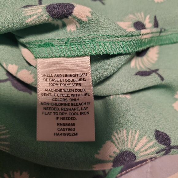 Halogen Size 1X Green Floral True Wrap Midi Dress Spring St. Patrick's - Picture 8 of 11